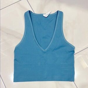 Athleta ribbed Teal crop top